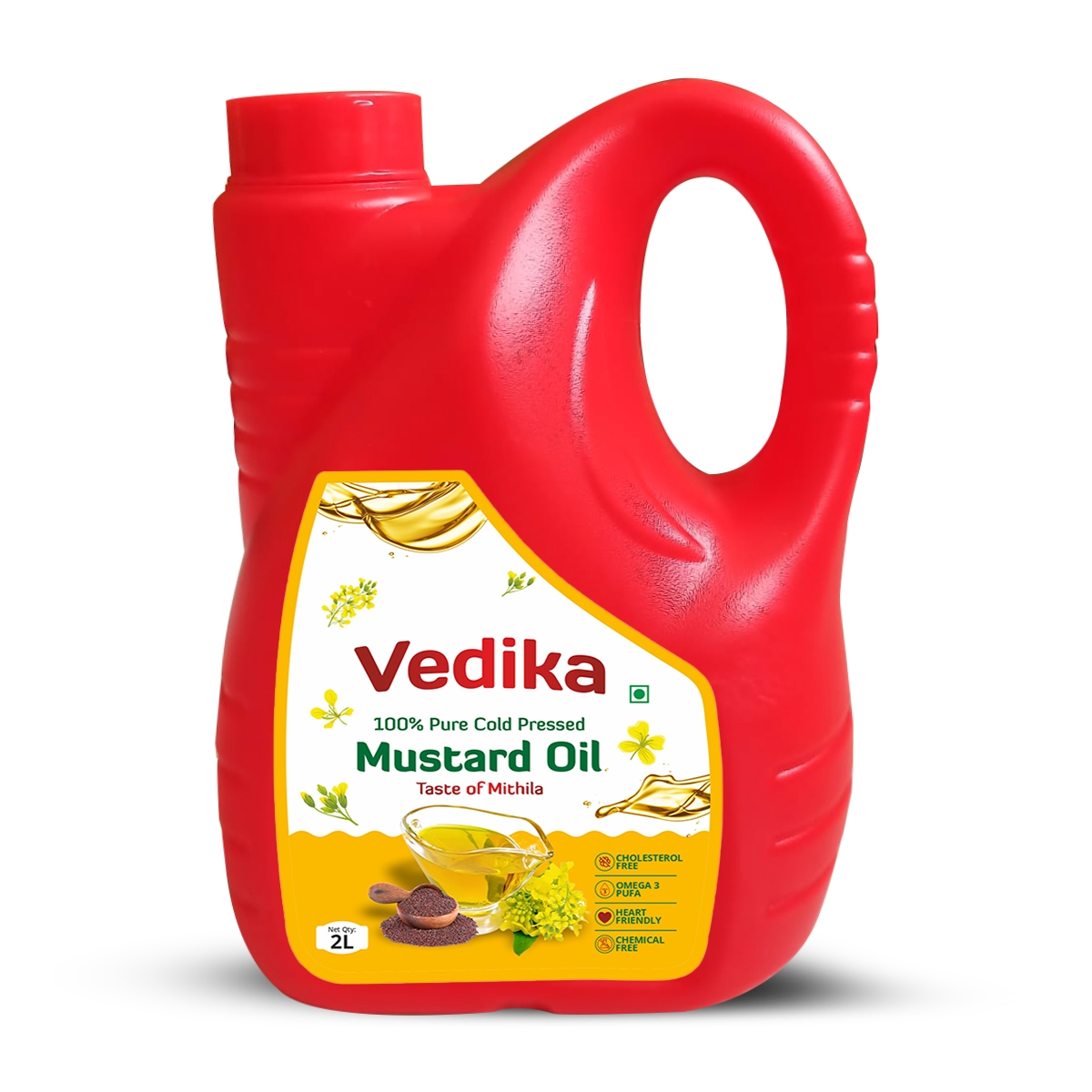 Vedika 100% Pure Cold Pressed Mustard Oil Jar – 2L