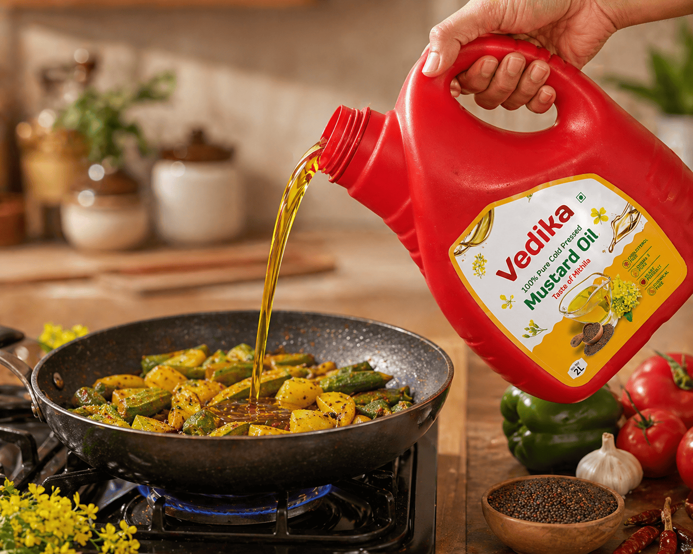 Vedika 100% Pure Cold Pressed Mustard Oil Jar – 2L thumbnail