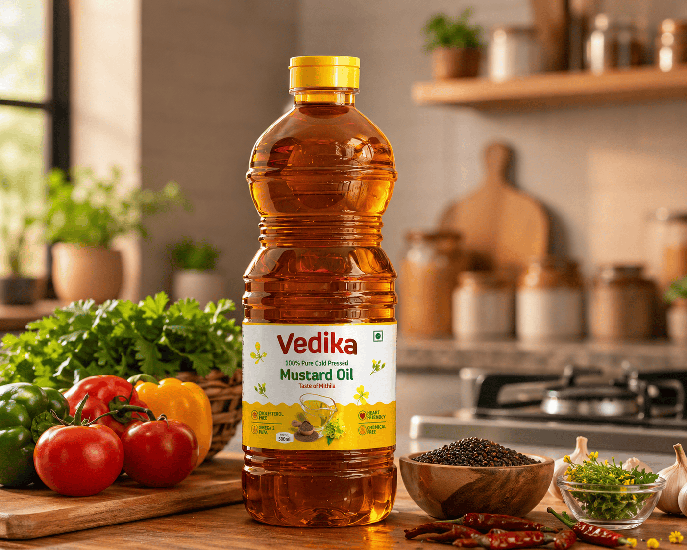 Vedika 100% Pure Cold Pressed Mustard Oil – 500ml thumbnail