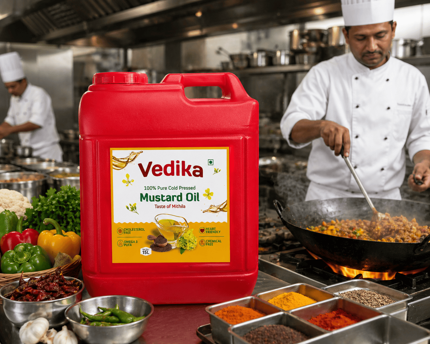 Vedika 100% Pure Cold Pressed Mustard Oil Can – 15L thumbnail