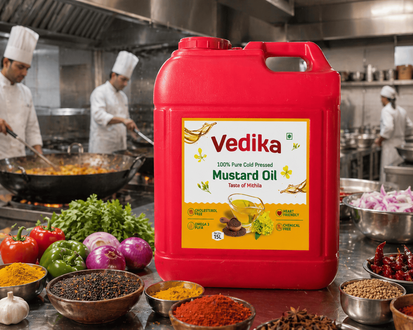 Vedika 100% Pure Cold Pressed Mustard Oil Can – 15L thumbnail