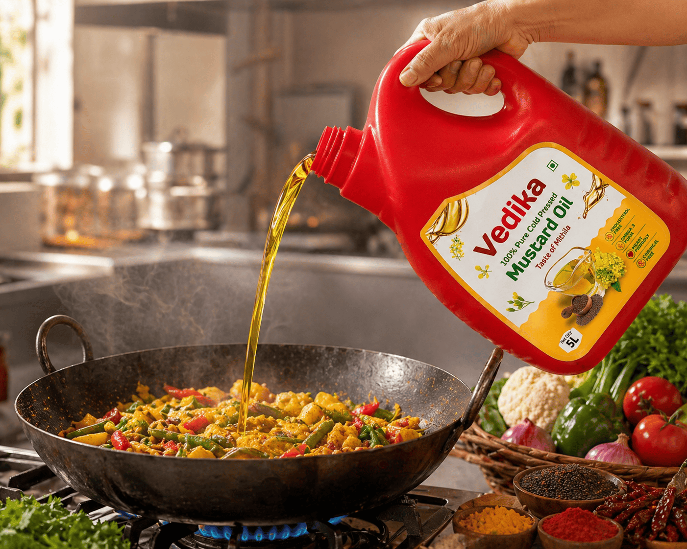 Vedika 100% Pure Cold Pressed Mustard Oil Jar – 5L thumbnail